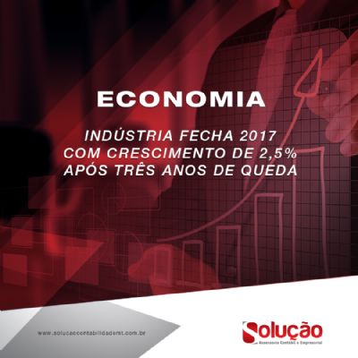 ECONOMIA - INDSTRIA FECHA 2017 COM CRESCIMENTO DE 2,5% APS TRS ANOS DE QUEDA